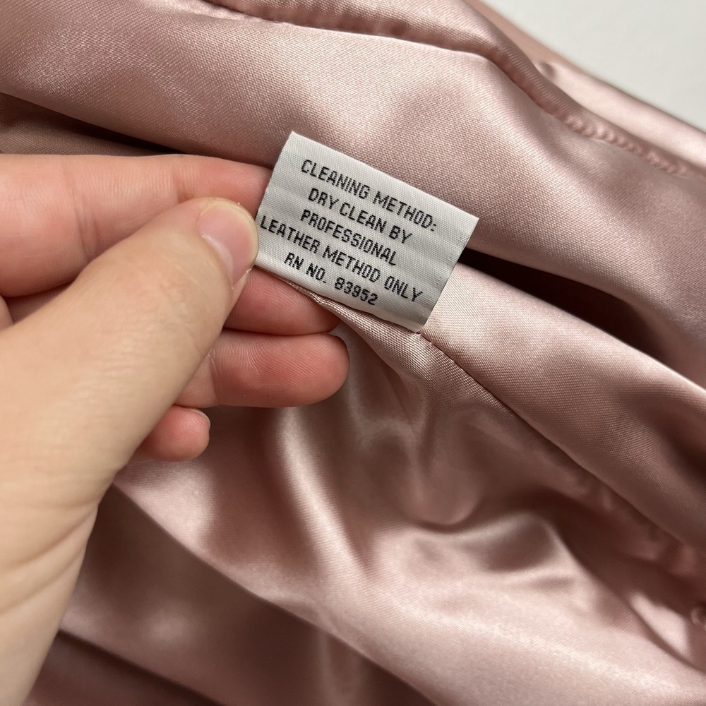 Bagatelle Women's Petite 14 Light Pink Leather Zip Jacket - Picture 12 of 16